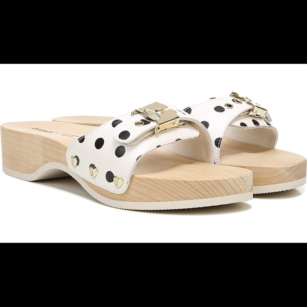 dr. scholl’s x Kare spade New York original sandal white/black polka dot leather